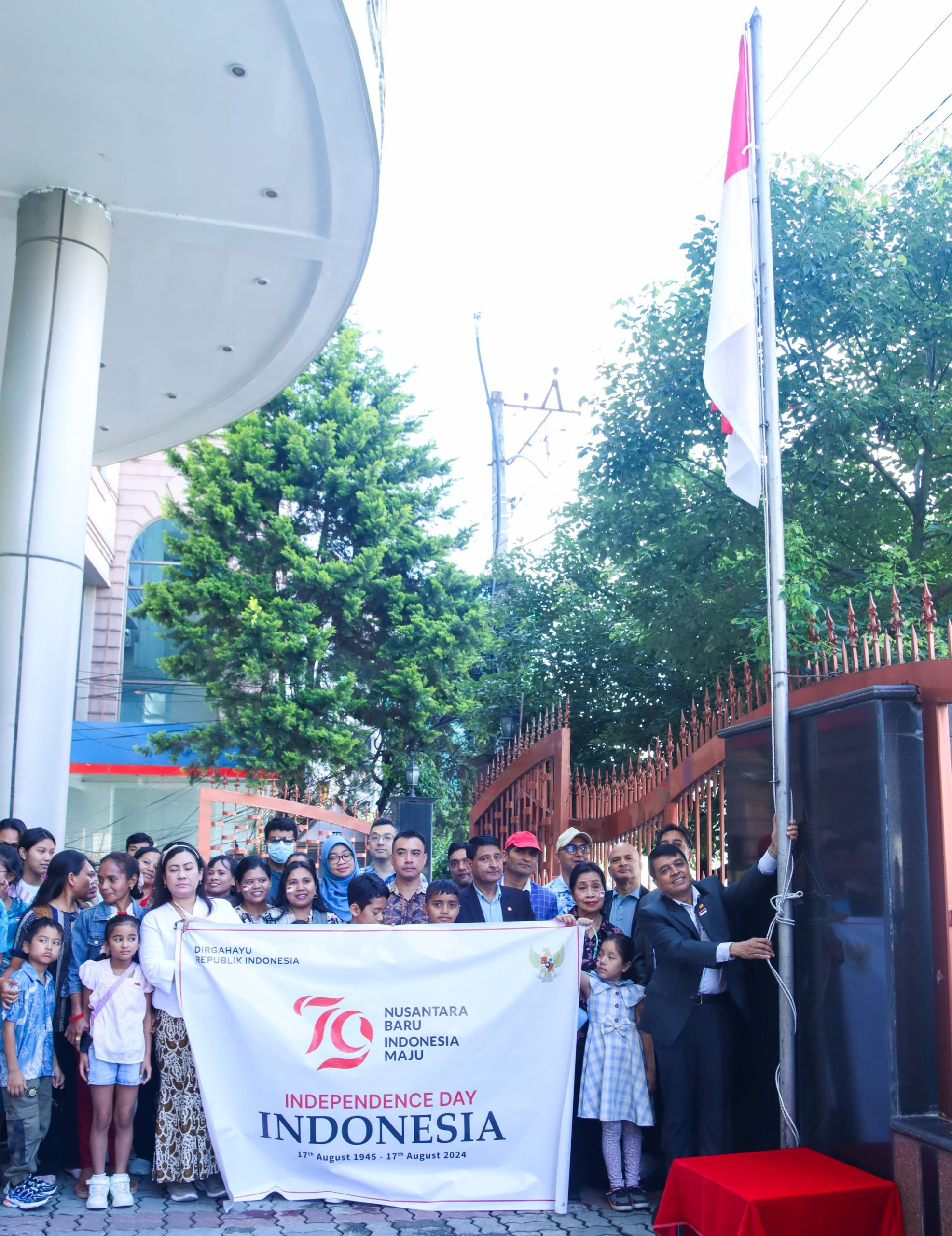 Flag hoisting ceremony marks 79th anniversary of Indonesian independence in Nepal